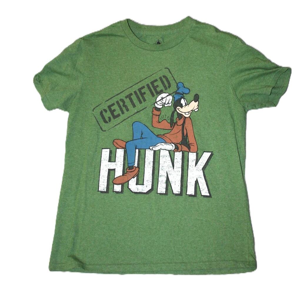 Disney Shirt Mens M Green Short Sleeve Goofy Graphic Crewneck Tagless Cotton